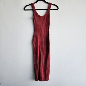 Hera Collection Burgundy Ribbed Dress